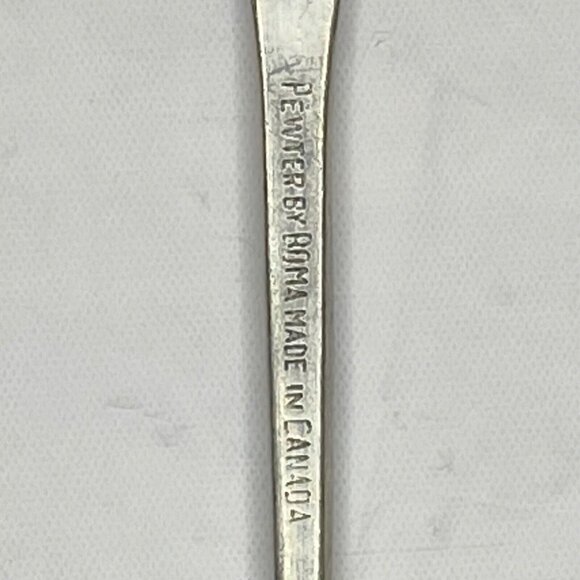 Souvenir Spoon British Columbia 4 3/4" Pewter By Boma Made In Canada Travel EUC - Picture 4 of 6